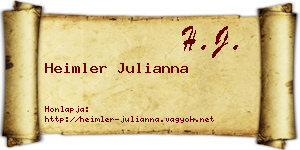 Heimler Julianna névjegykártya